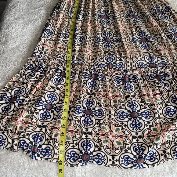EUC 👗 🌹 Knox Rose One Shoulder Midi Dress - Smocked, Tiered Mosaic Print - Picture 5 of 9